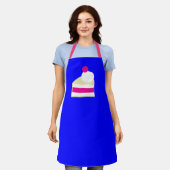 クリームパイブルーカラー エプロン (着用した状態)