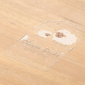 クリームパステルイラストレーション赤ちゃんシャワー アクリル招待状 (レイダウン)