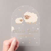 クリームパステルイラストレーション赤ちゃんシャワー アクリル招待状 (インサイチュ (ポータブル))