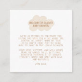 クリームパステルイラストレーション赤ちゃんシャワー エンクロージャーカード (裏面)