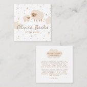 クリームパステルイラストレーション赤ちゃんシャワー エンクロージャーカード (正面/裏面)