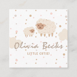 クリームパステルイラストレーション赤ちゃんシャワー エンクロージャーカード