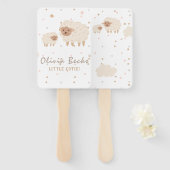 クリームパステルイラストレーション赤ちゃんシャワー ハンドファン (正面&裏面)