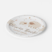 クリームパステルイラストレーション赤ちゃんシャワー ペーパープレート (アングル)