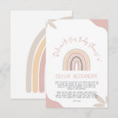 クリームパステルシンプルミニマリストベビーシャワー エンクロージャーカード (正面/裏面)