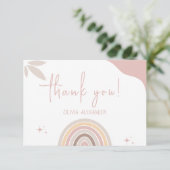 クリームパステルシンプルミニマリストベビーシャワー サンキューカード (スタンド正面)