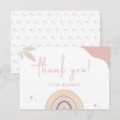 クリームパステルシンプルミニマリストベビーシャワー サンキューカード (正面/裏面)