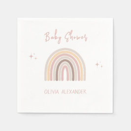 クリームパステルシンプルミニマリストベビーシャワー スタンダードカクテルナプキン