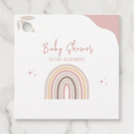 クリームパステルシンプルミニマリストベビーシャワー フェイバータグ