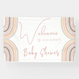 クリームパステルシンプルミニマリストベビーシャワー 横断幕