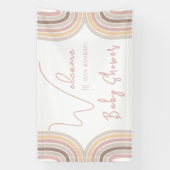 クリームパステルシンプルミニマリストベビーシャワー 横断幕 (縦)