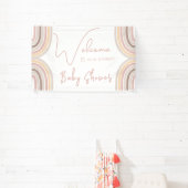 クリームパステルシンプルミニマリストベビーシャワー 横断幕 (インサイチュ)