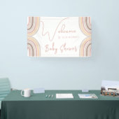 クリームパステルシンプルミニマリストベビーシャワー 横断幕 (トレードショー)