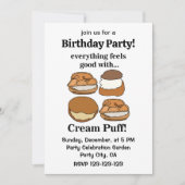 クリームパフの食卓 デザート 誕生日パーティー 招待状 (正面)