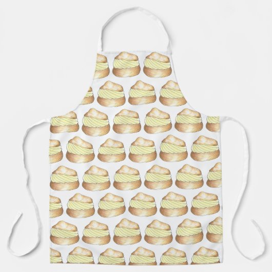 クリームパフクリームパフチョックスパンフランスのペストリー エプロン (正面)
