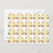 クリームパフプフスフランスのペストリーグルメはがき ポストカード (正面/裏面)