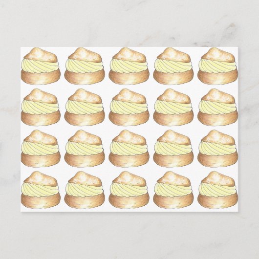 クリームパフプフスフランスのペストリーグルメはがき ポストカード (正面)