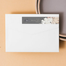 クリームパンパスグラスフローラジャングル結婚木炭 ラップアラウンドラベル