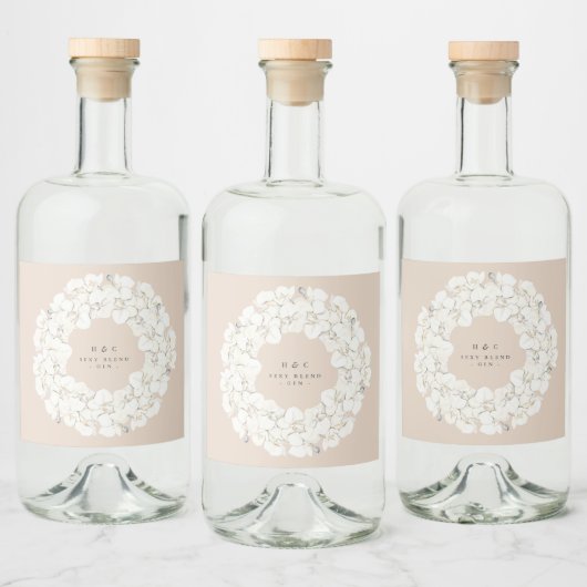 クリームパンパスグラス炭結婚フローラズジン リキュールボトルラベル (ボトル)