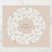 クリームパンパスグラス炭結婚フローラズジン リキュールボトルラベル (シングルラベル)