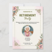 クリームパーソナライズされたとピンクの水色の退職 シーズンカード (正面)