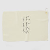 クリームパーソナライズされたグロスマン ゴルフタオル (横)