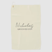 クリームパーソナライズされたグロスマン ゴルフタオル (正面)