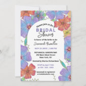 クリームパープルオレンジボホ開花ブライダルシャワー 招待状 (正面)