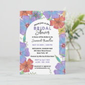 クリームパープルオレンジボホ開花ブライダルシャワー 招待状 (スタンド正面)