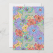 クリームパープルオレンジボホ開花ブライダルシャワー 招待状 (裏面)