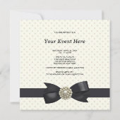 クリームパールボウ ブラックタイ パーティー＆イベント 招待状 (裏面)