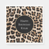 クリームヒョウ動物グリッター枠 スタンダードランチョンナプキン (正面)