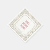 クリームヒョウ印刷 スタンダードカクテルナプキン (角)