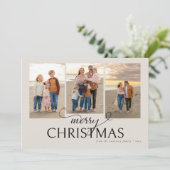 クリームビーチコラージフォトクリスマスカード 招待状 (スタンド正面)