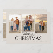 クリームビーチコラージフォトクリスマスカード 招待状 (正面/裏面)