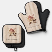 クリームピフェイクッ素朴クローズウッド 鍋つかみ&鍋敷きセット (正面/裏面)