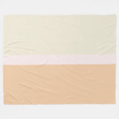 クリームピモダンックピーチカラーブロック フリースブランケット (正面(横))