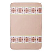 クリームピンクと白 バスマット (正面縦)