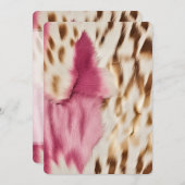 クリームピンクカウガールカウハイド誕生日 招待状 (正面/裏面)