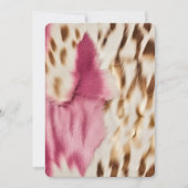 クリームピンクカウガールカウハイド誕生日 招待状 (正面)