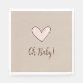 クリームピンクハートベビーシャワー スタンダードランチョンナプキン (正面)