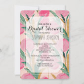 クリームピンクフローラブライダルシャワー 招待状 (正面)