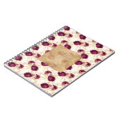 クリームピンクブルゴーニュフローラ引用文 ノートブック (左側)