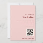 クリームピンクボホアーチジオメトリックオールインワン結婚ズ 招待状 (裏面)