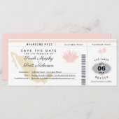 クリームピンクメキシコ日付搭乗券を保存 セーブザデート (正面/裏面)