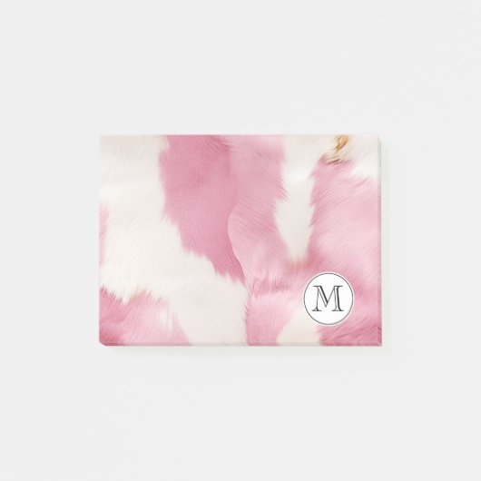 クリームピンク女性のカーボーイコウィドモノグラム ポストイット (正面)