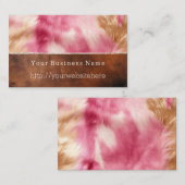 クリームピンク金ゴールドクリーム南西女性のカーボーイ牛革 名刺 (正面/裏面)