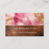 クリームピンク金ゴールドクリーム南西女性のカーボーイ牛革 名刺 (正面)