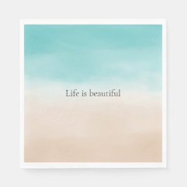 クリームピーチアクアグラデーション スタンダードランチョンナプキン