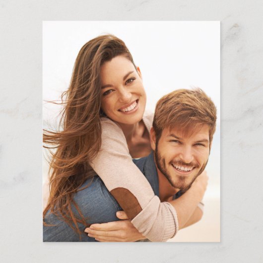 クリームピーチバラアーチ写真結婚式招待状 (裏面)